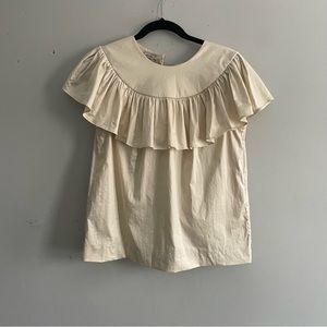 Miu miu ruffle beige/ cream top